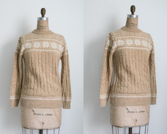 Image of Vintage Fair Isle Cable Knit Jumper