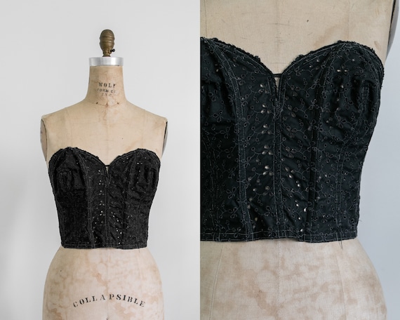 Vintage 50s broderie anglaise bustier