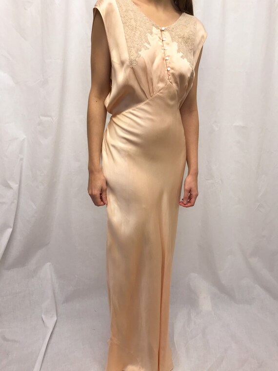 Vintage 1940s silk lace gown