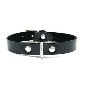 Patent Leather Choker Collar, AVA, Discreet Day Collar, D-ring Choker, Adjustable Sizing, Custom Submissive Necklace
