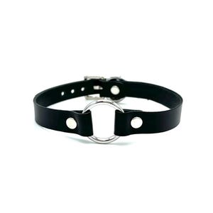 Soft Leather O-ring Choker, Discreet Collar for Women or Men, Made in USA, Custom Laser Engraving