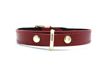 BDSM Day Collar TANGO, Italian Leather Choker, Submissive Gift, Handmade in USA