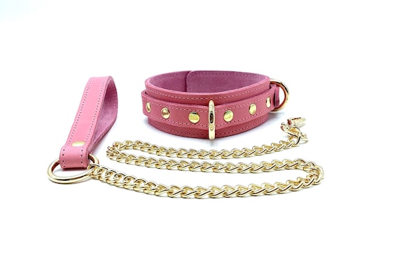 BDSM Halsband und Leine TANGO, Pink Leder Bondage Choker mit Wildleder  Futter, Custom Sizing und Gravur - Etsy Schweiz