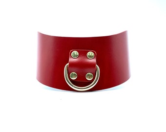Italian Leather Posture Collar MONA, Handcrafted in USA, Personalized Engraving