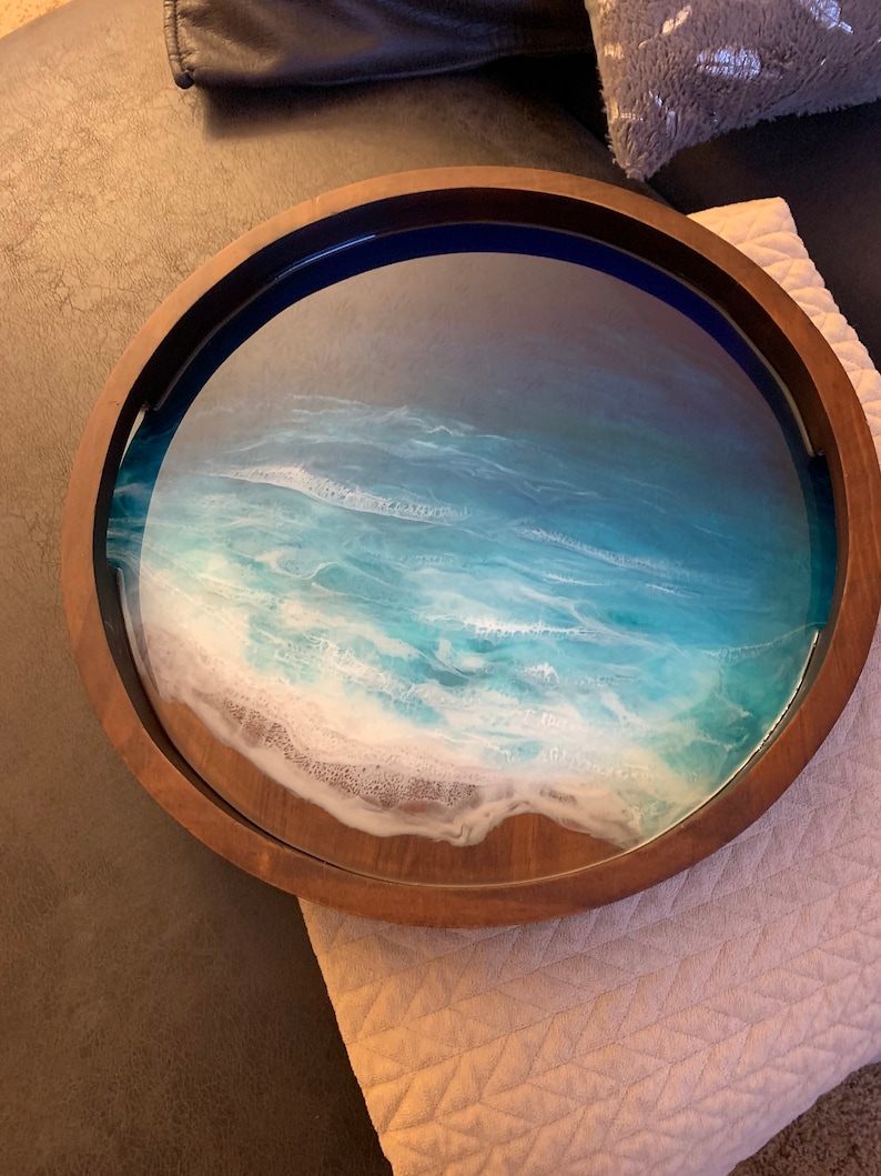Ocean Beach Inspired Resin Tray Resin Art Etsy