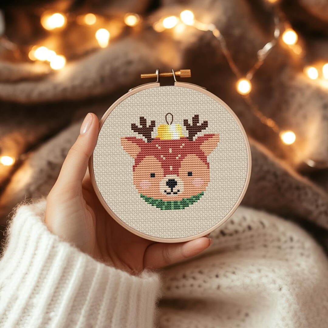 Deer Christmas Bauble Counted Cross Stitch Pattern PDF Digital Download ...