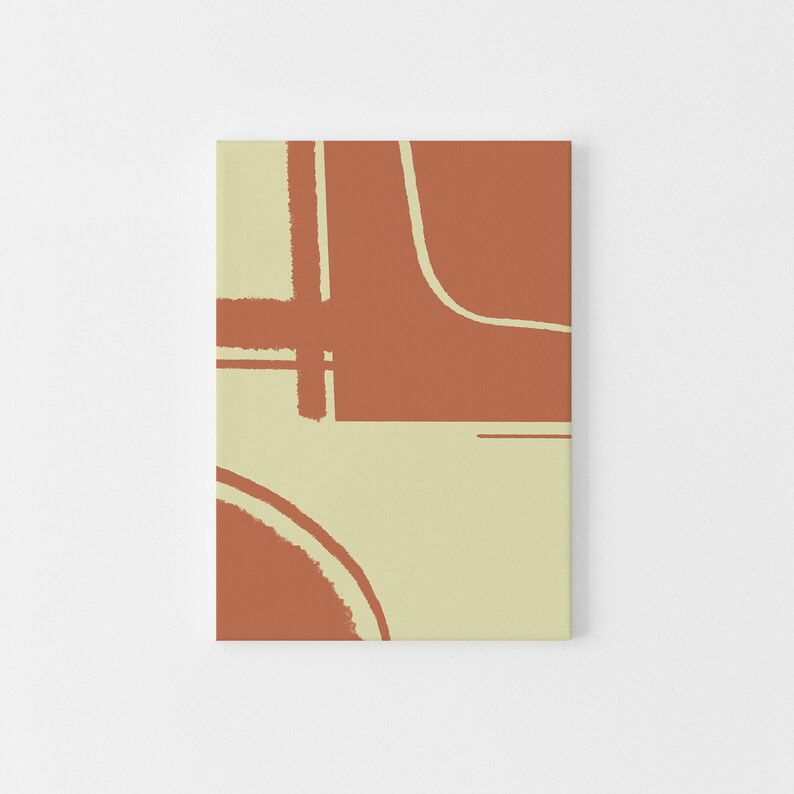 Mid Century Modern Art Print Terracotta Mid Century Wall | Etsy