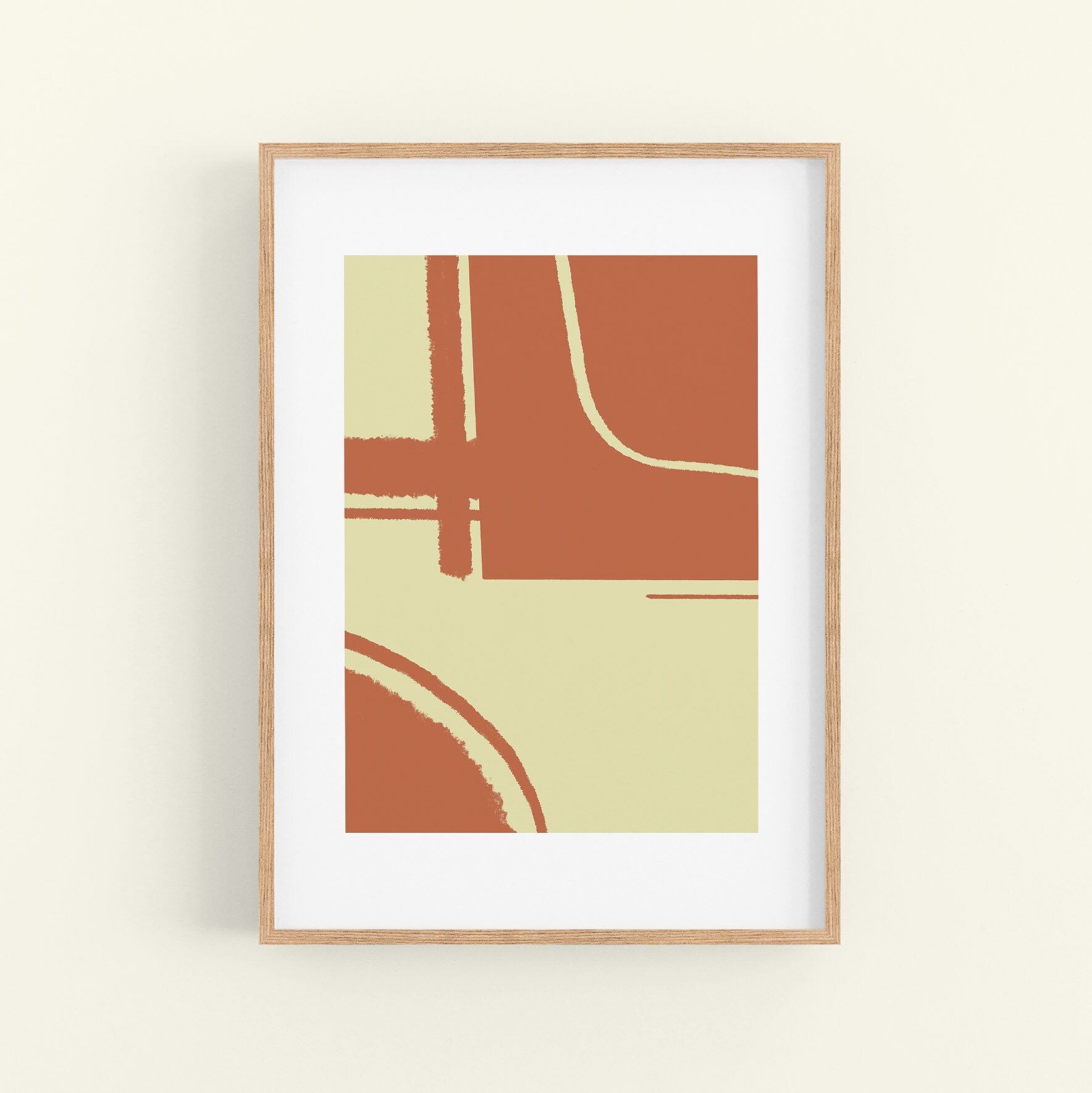 Mid Century Modern Art Print, Terracotta Mid Century Wall Decor, Mid ...
