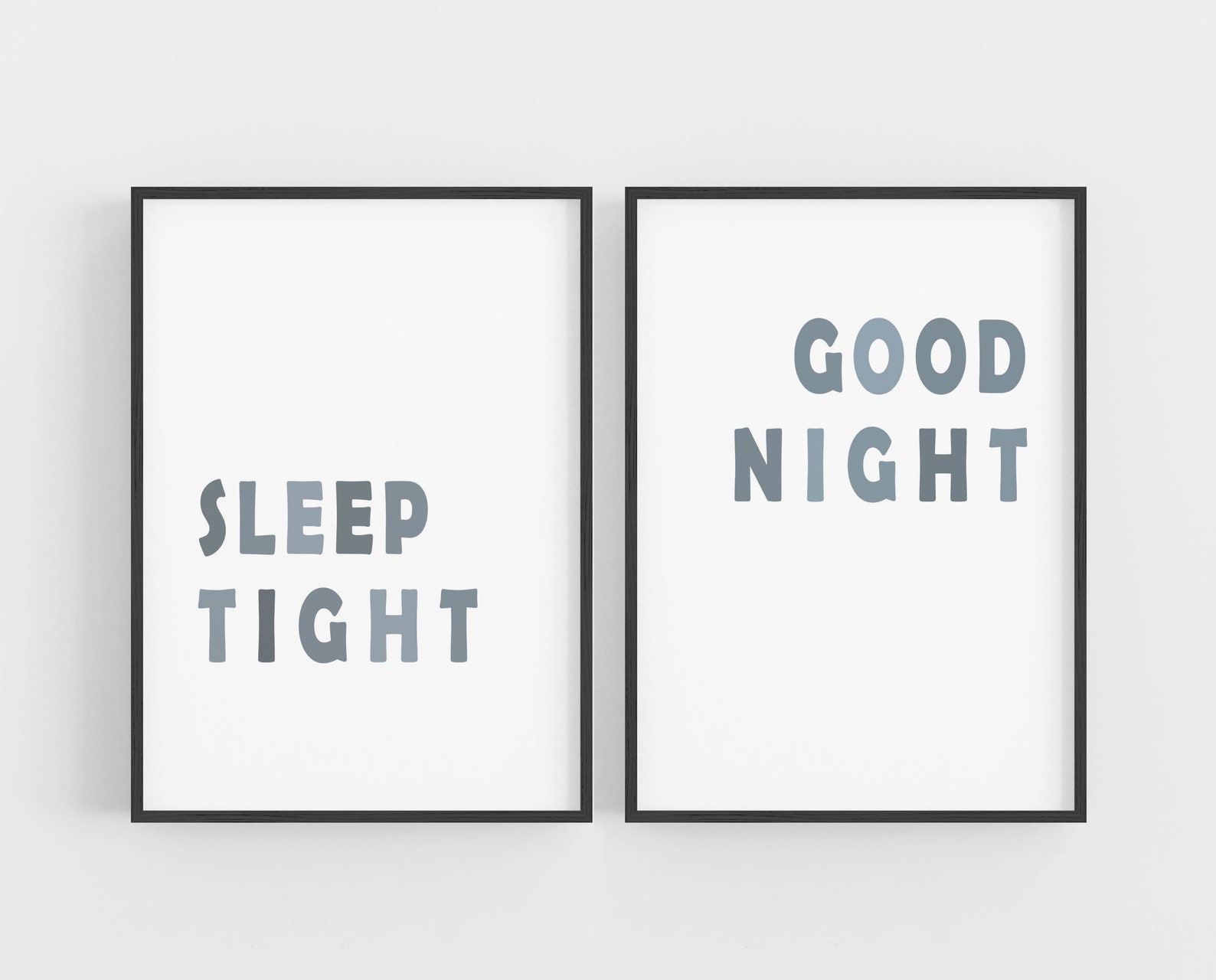 Good Night Sleep Tight Print, Kids Room Decor, Nursery Wall Art, Blue ...