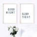 Good Night Sleep Tight Print, Kids Room Decor, Nursery Wall Art, Blue ...