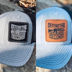Defend The Second Leatherette Hat Patch With adhesive backing