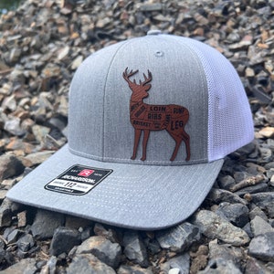 Whitetail Deer Meat Cut Leatherette Hat Patch With Adhesive Backing