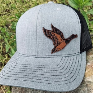 Duck Cut Out Leatherette Hat Patch With adhesive backing