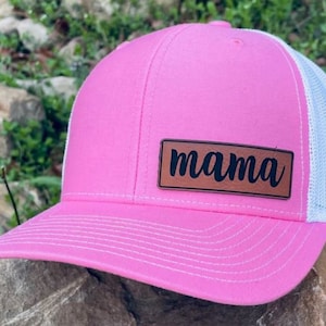 Mama Thin Leatherette Hat Patch With adhesive backing