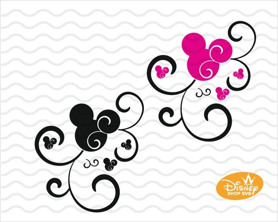 Download Swirl Mickey Minnie Svg Disney Png Disney Silhouette Etsy