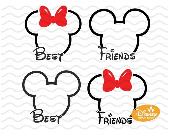 Download Mickey And Minnie Outline Head Svg Disney Best Friends Etsy