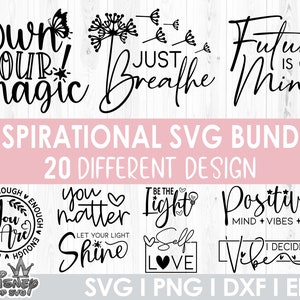 Pakiet motywacyjnych cytatów Svg, inspirujące cytaty Svg, cytat z życia, pozytywne cytaty Svg, szczęśliwy Svg, silna kobieta, Svg, plik do cięcia dla Cricut