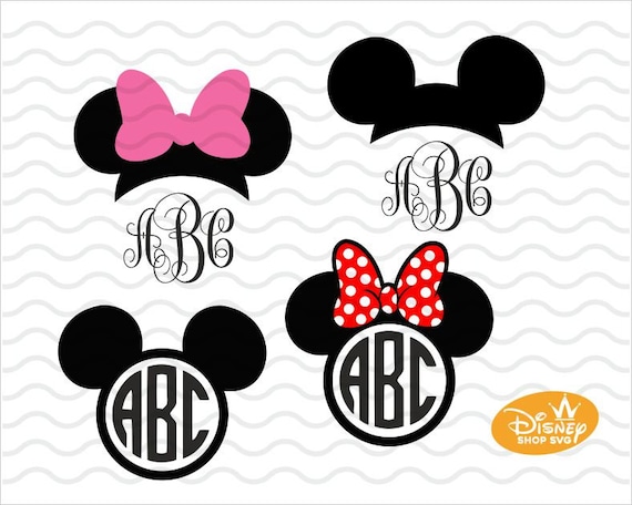 Download Minnie Mouse Monogram Svg Vinyl Cutting File Mickey Bow Etsy