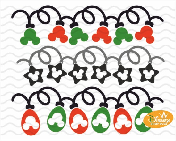 Mickey Christmas Light Svg Bundlechristmas Lights Svgdisney - Etsy