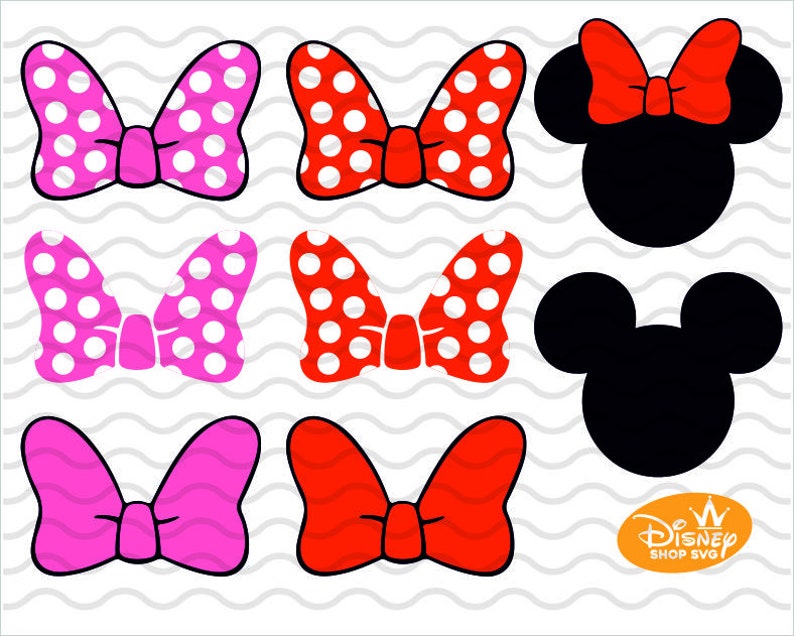 Minnie Bow SVG / Mickey and Minnie Head SVG / Minnie Mouse Bow Svg / Bo...