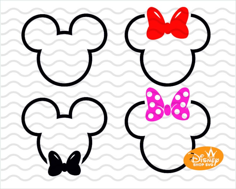 Download Mickey and Minnie outline SVG / Minnie Head Outline SVG ...