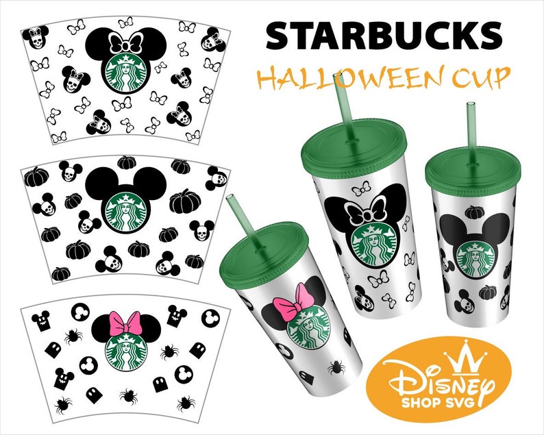 Download Mickey and Minnie Mouse Full Wrap for Starbucks Venti Cold ...