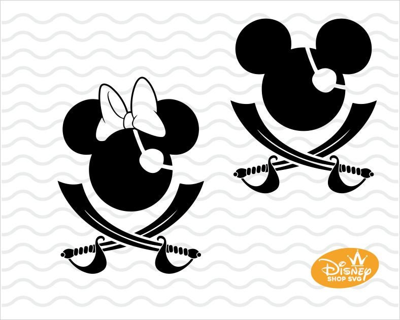 SVG Pirate Disney Ears Mickey / Minnie Mouse Pirates Walt | Etsy