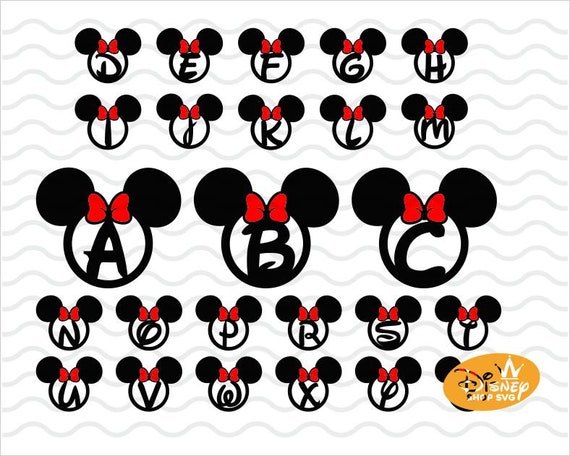 Download Disney SVG Font / Minnie Head Alphabet SVG / Ears svg ...