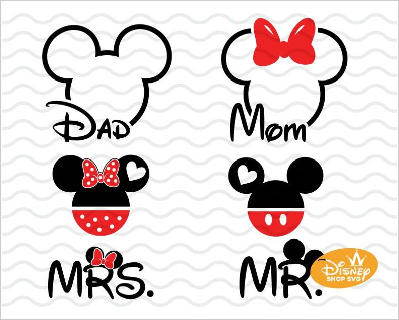 Download Mickey and Minnie Outline Head SVG / DISNEY / Dad & Mom ...