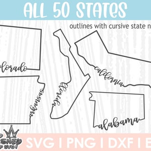 All 50 states outline Svg bundle, United States Svg, US Outlines Svg, US States Svg. 50 Us States Clip Art, America Maps, California svg.