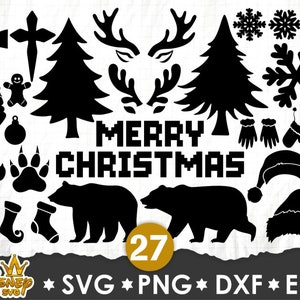 Merry Christmas Svg,Cross Svg,Bear Svg,Snowflake Svg,Christmas Ornament Svg,Christmas Hat Svg,Christmas Svg,Xmas Svg,Svg File for Cricut