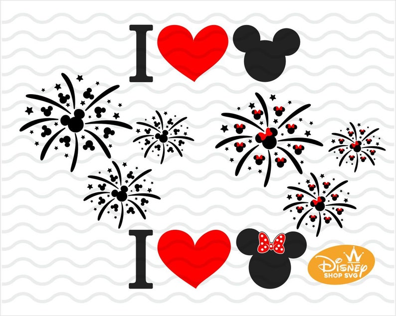 Download Disney fireworks SVG / Mickey Mouse Love Head Fireworks ...