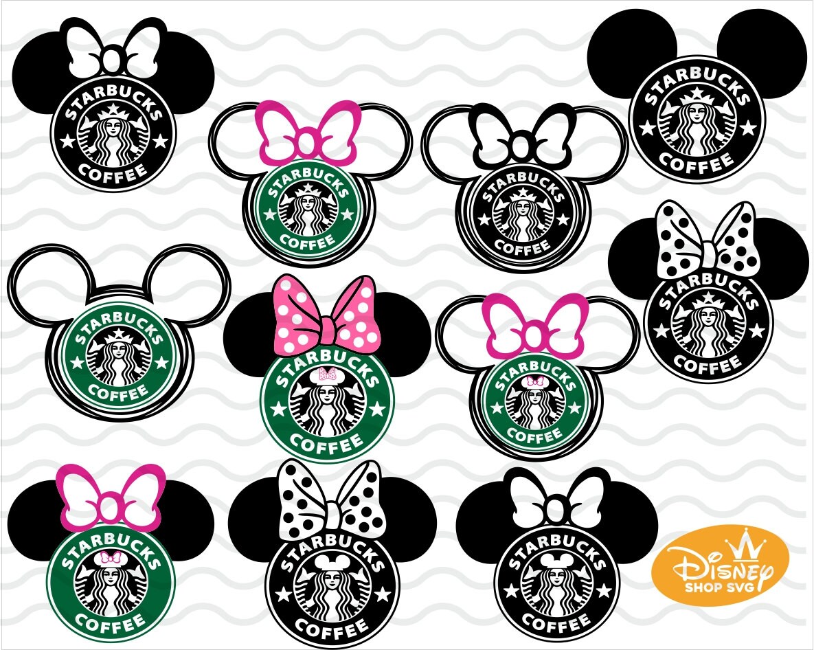 Concha Mickey & Minnie Mouse Full Wrap Svg, Starbucks Svg, Coffee