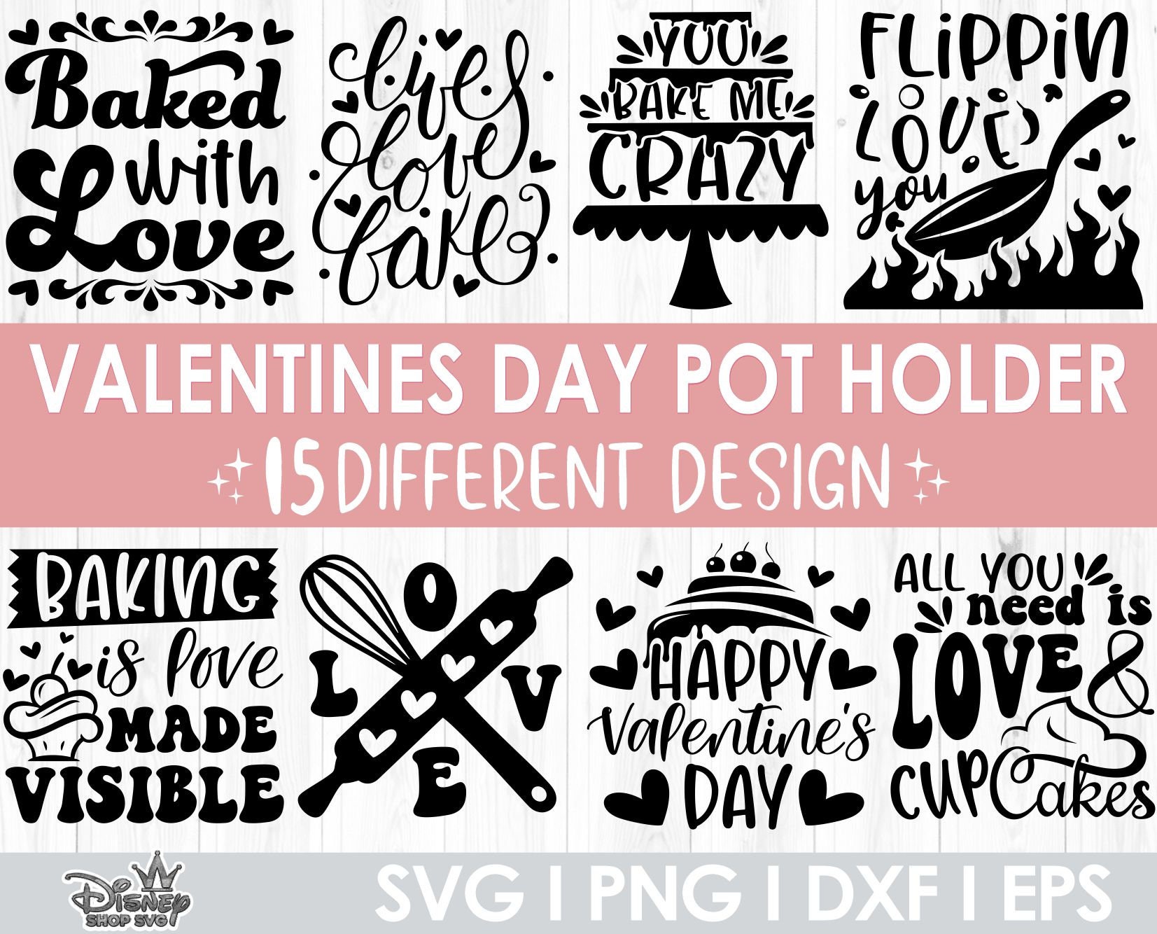 Cute Black Cat Love Oven Mitts & Pot Holders 2pcs Valentine Pink Hearts  Decorative Kitchen Heat Resistant Non-Slip Potholders Set for Women Cooking