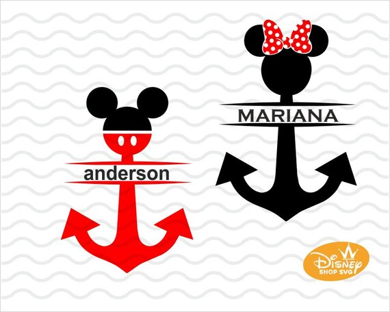 Anchor Split Mickey Head SVG / Mickey Monogram Svg / Minnie - Etsy