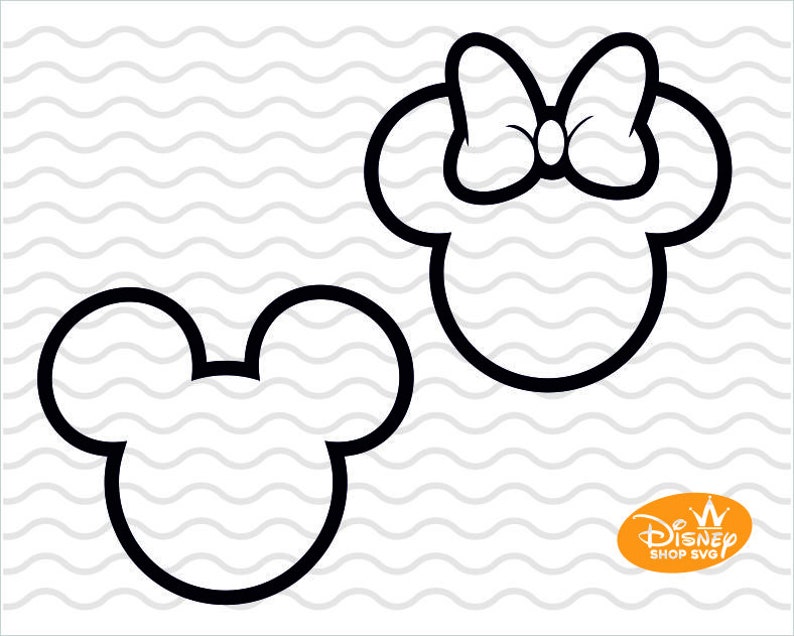 Mickey And Minnie Outline Svg Minnie Head Outline Svg Etsy | Images and