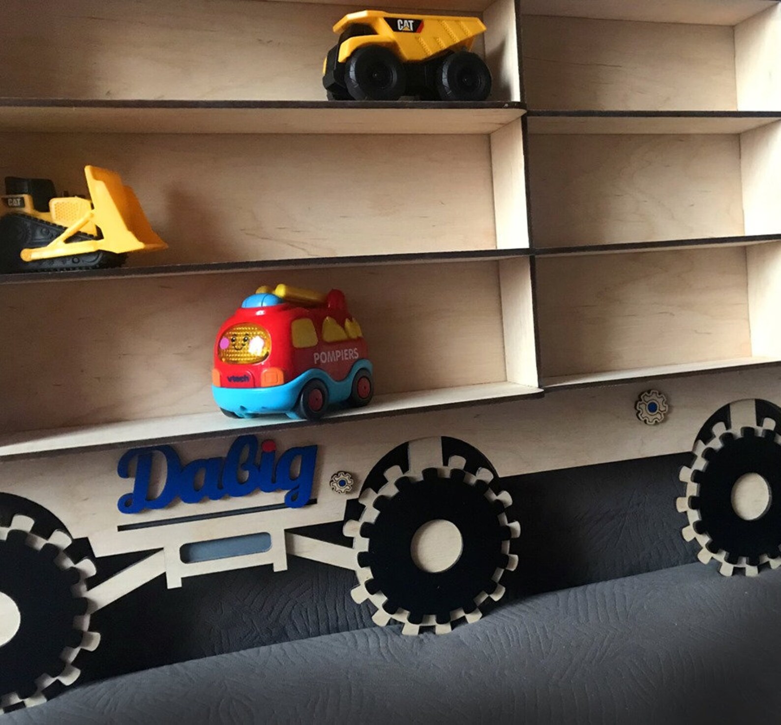 Wood Truck Wooden Shelf Display Case Toy Storage Etsy