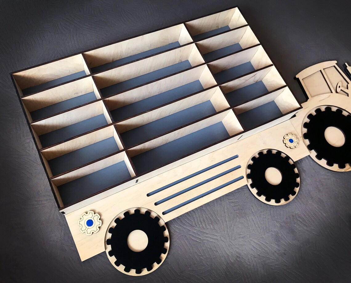 Wood Truck Wooden Shelf Display Case Toy Storage Playroom Rack Etsy