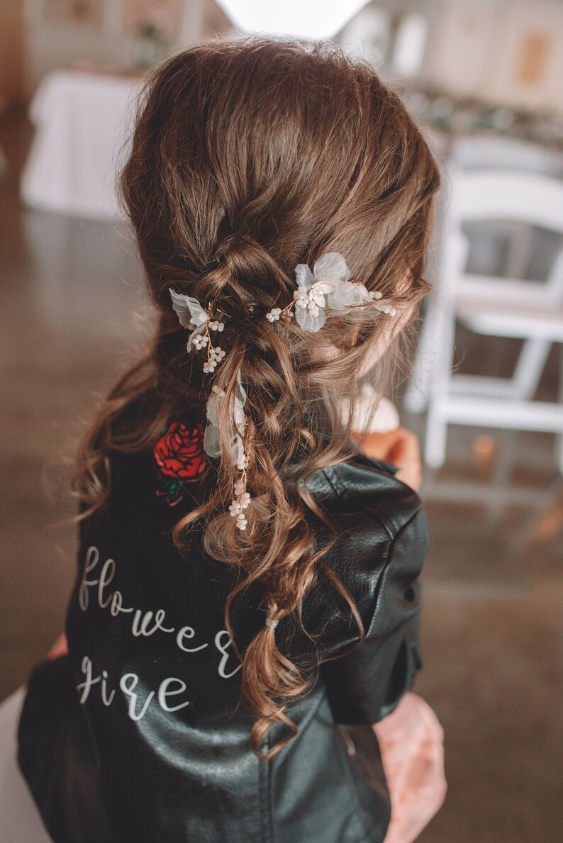 Flower Girl Leather Jacket Personalized Flower Girl Jacket Etsy