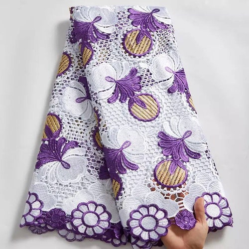 2021 New Arrivals African Guipure Cord Lace Fabric Embroidery High Quality Water Soluble Nigerian Lace shops Fabric For Wedding