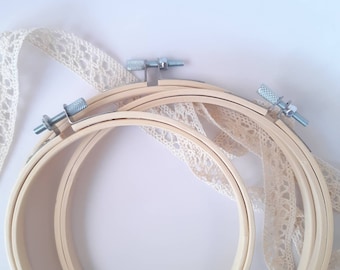 Hoop for embroidery - Natural bamboo drum