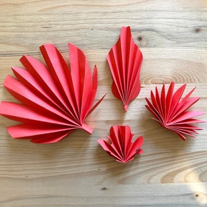 Foglie Rosse di Carta, Origami per decorazioni e party kit