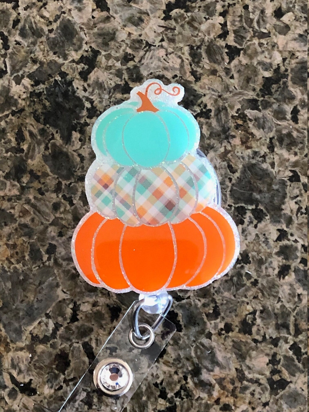 Funny Dog Pumpkin Badge Reel - Fall Felt Retractable ID Holder For Nurses & Teachers - View #9