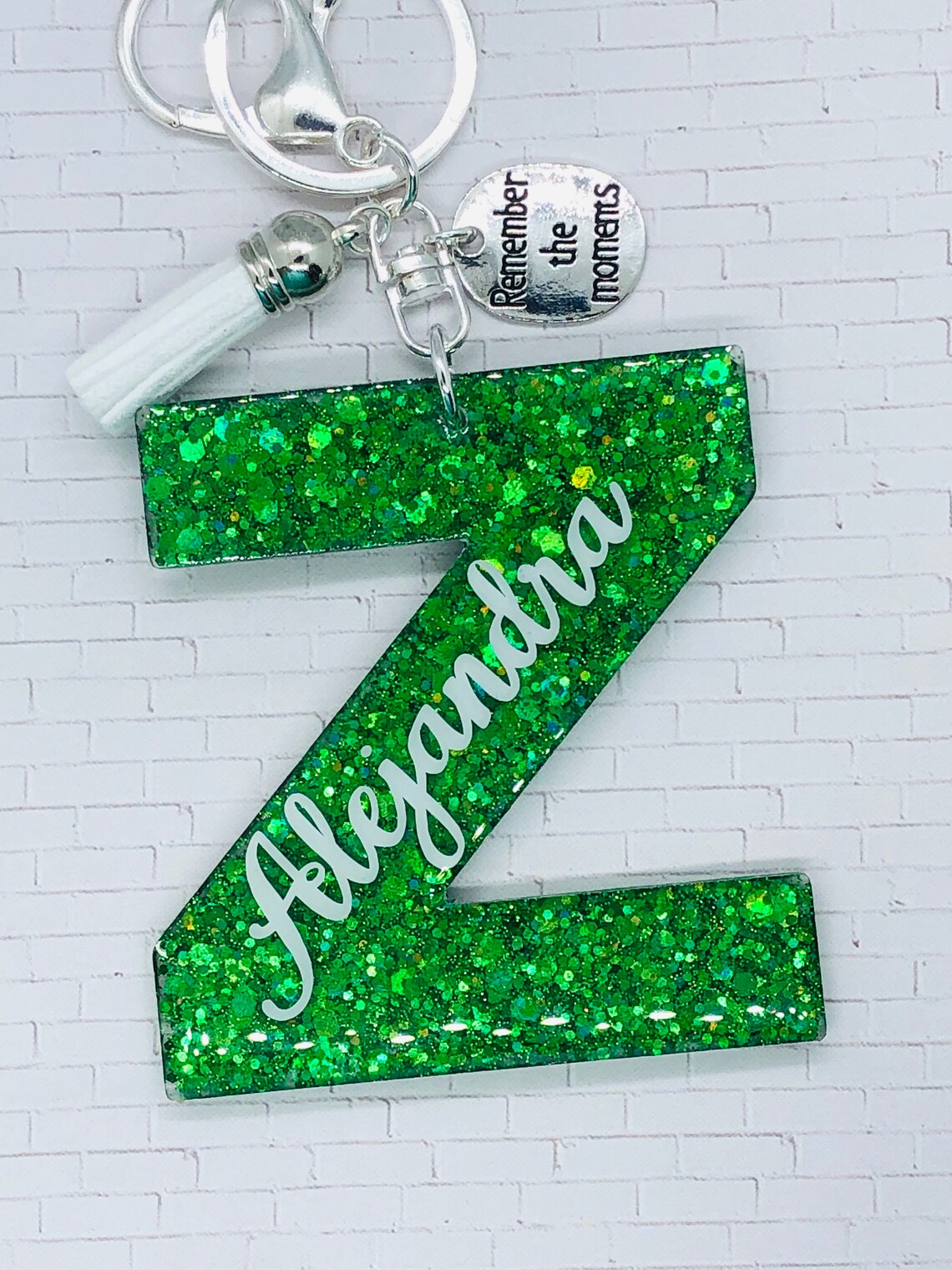 Single Letter Acrylic Keychain Personalized Custom Initial Etsy