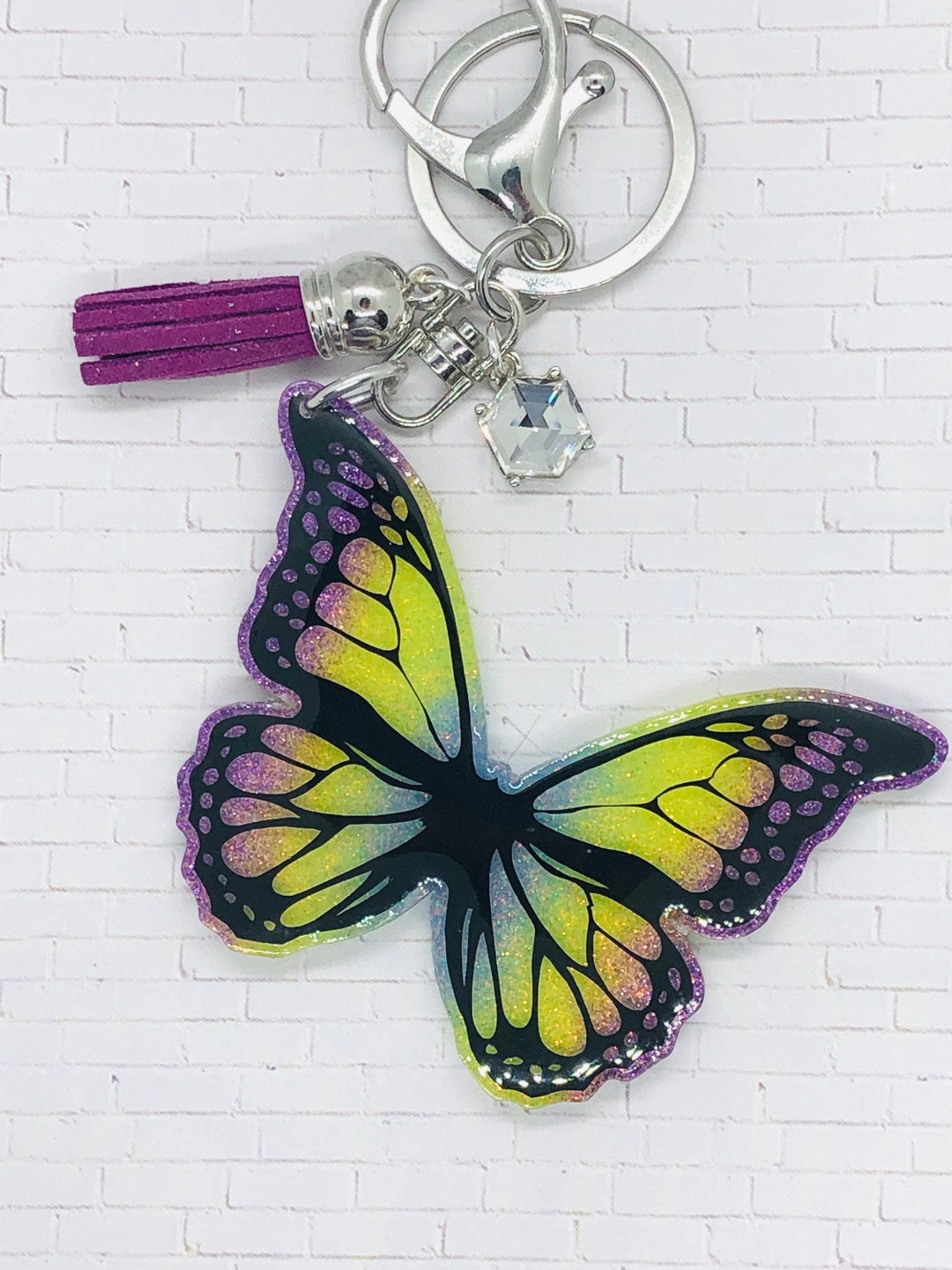Butterfly Acrylic Keychain Monarch Butterfly Acrylic Keychain Etsy