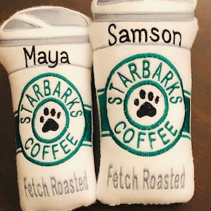 Personalized Starbarks Dog Toy - 2 sizes available; Fetch Roasted; Coffee to Go; Puppucino; Dog Toy