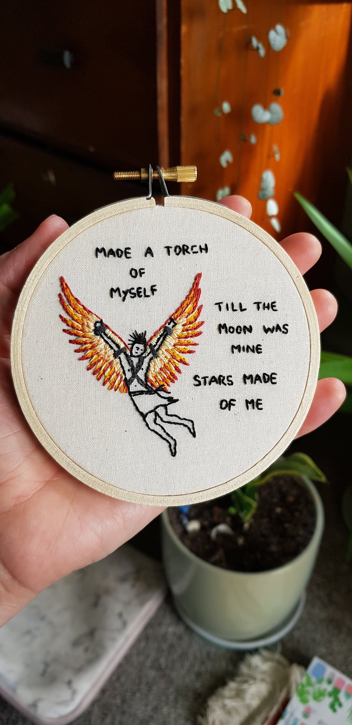 Icarus Embroidery Hoop featuring Dan Mangan Lyrics Etsy