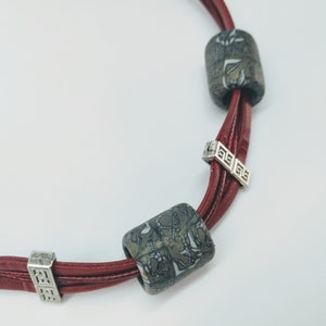Choker with polymer clay pieces