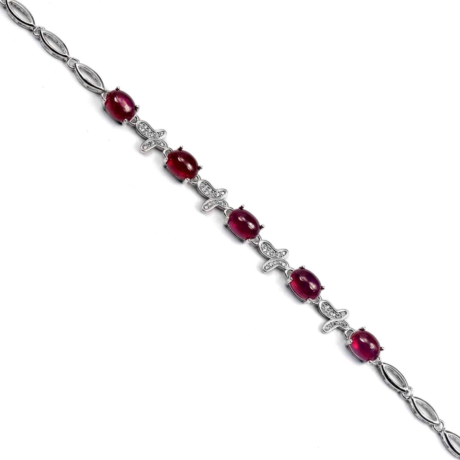 Natural Ruby Bracelet 925 Sterling Silver Adjustable Etsy
