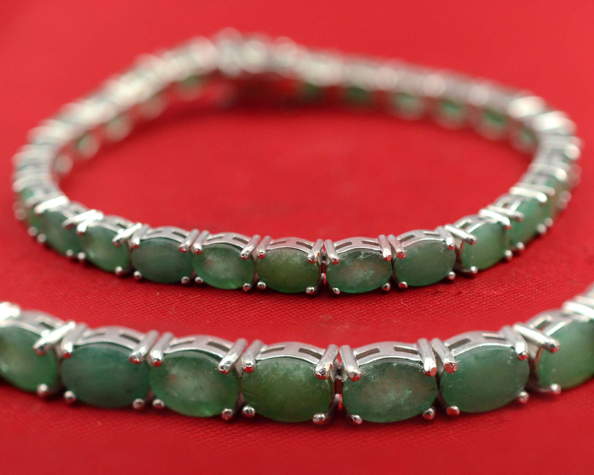 Natural Emerald Bracelet 925 Silver Bracelet Tennis Etsy